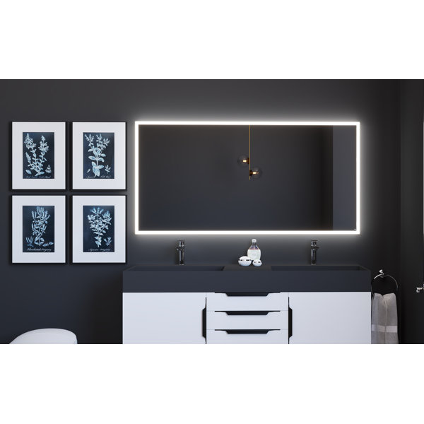 Orren Ellis Jessalyn 60" x 30" Voice Control Smart LED Light Bathroom